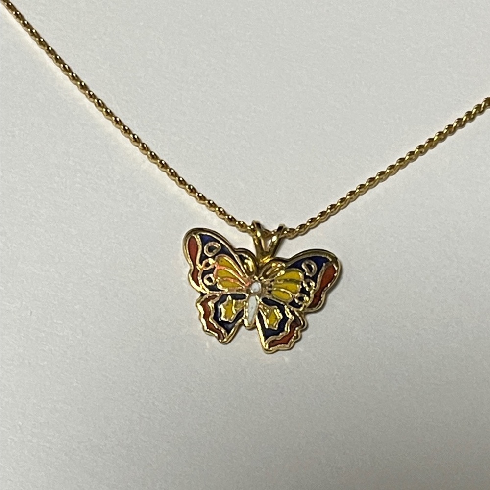 Gold Butterfly Vintage Necklace